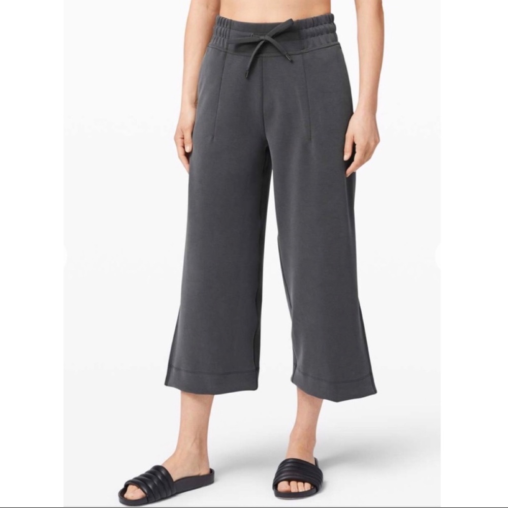 lululemon athletica soft ambitions Black/Gray Wide Leg Pants